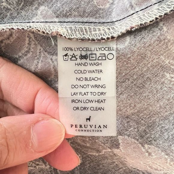 Peruvian connection brown mini floral attached wrap sundress size medium - Picture 10 of 11